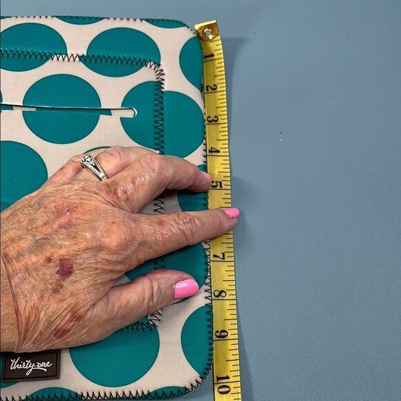 Thirty-One Teal Mod Dot Tablet Tote - Picture 6 of 6